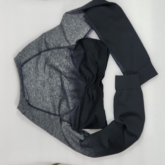 Gymshark Adapt Ombre Seamless LS Crop Top Black/Black Marl Small - Picture 3 of 11